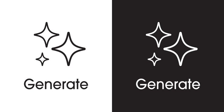 Vector ai generated icon ai star line icon tools for generate from the text computer help assistant large data processing database concept icon element design for app and web vector illustration