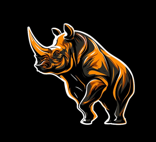 Ai generated rhino mascot rhinoceros animal emblem