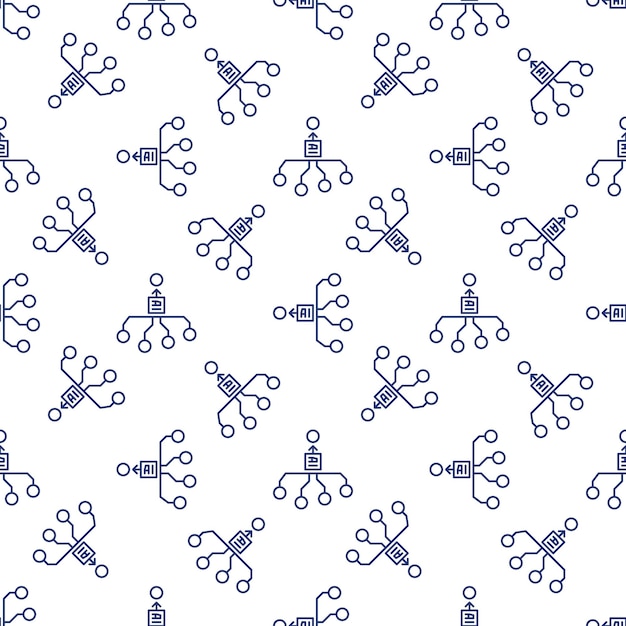 AI Generation vector Artificial Intelligence line seamless pattern