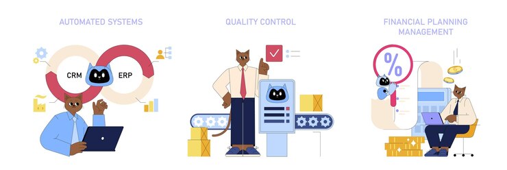 Vector ai in medium sized business processes flat vector illustration