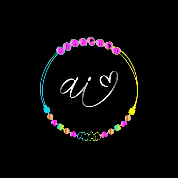 AI Monogrammen armband ontwerp, bruiloft vector sjabloon