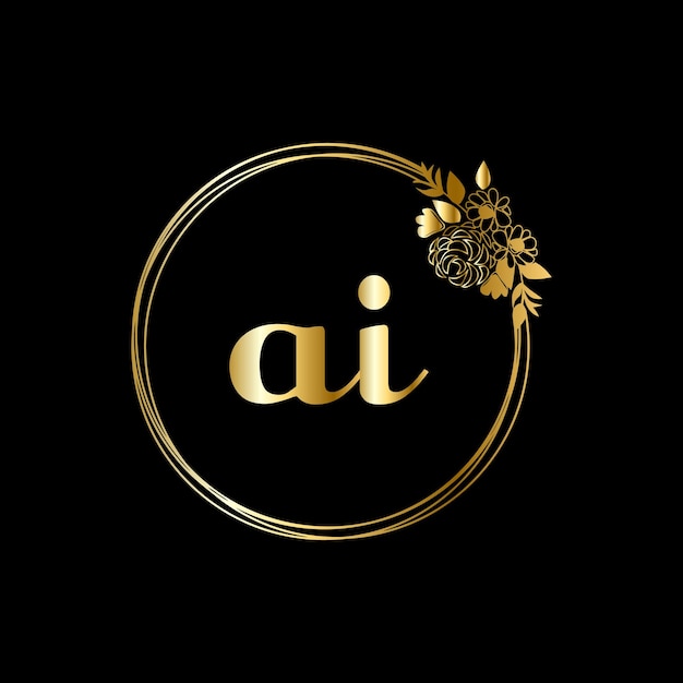 Ai monograms wedding circle векторный шаблон почерка