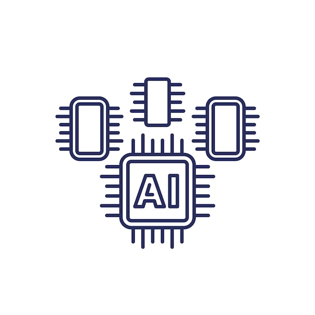 Vector ai optimized hardware line icon on white