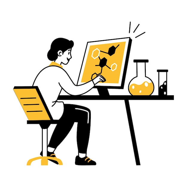 ai pharmaceutical illustration in hand drawn style