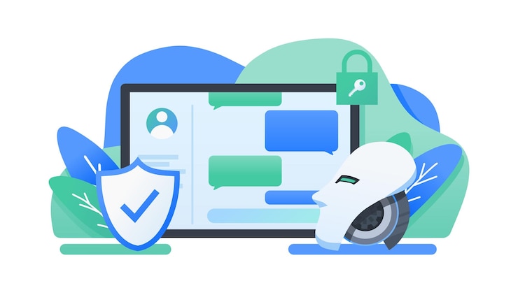 Vector ai and privacy concern personal data vector concept illustration artificial intelligence