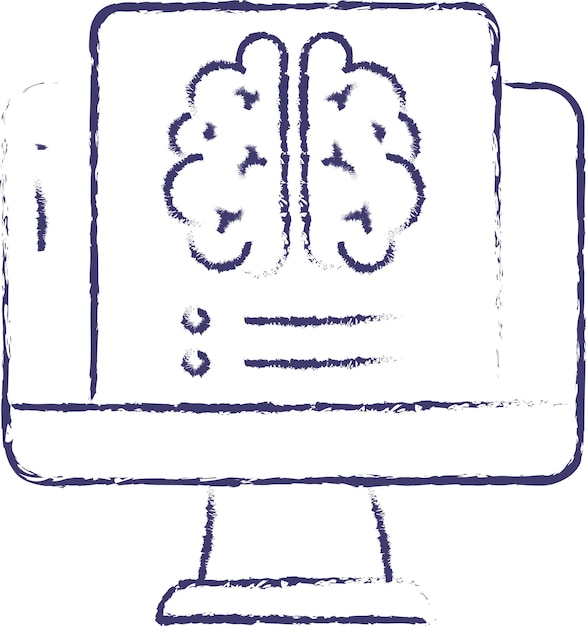 Ai-processor hand getekende vectorillustratie