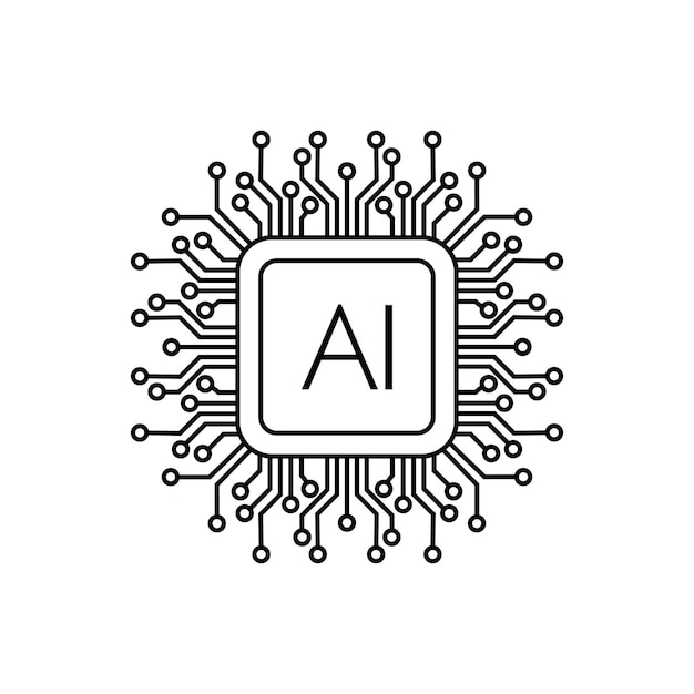 矢量ai处理器矢量图标网站和移动cpu的标志和象征