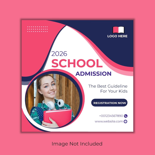 AI school admission social media post template