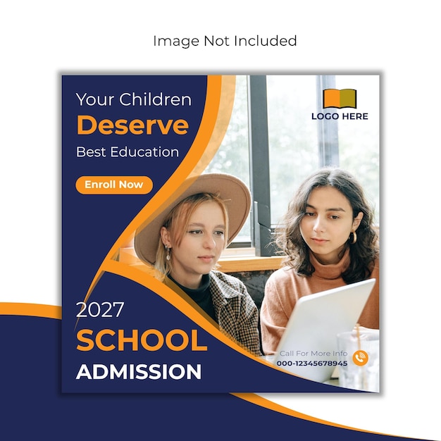 AI school admission social media post template