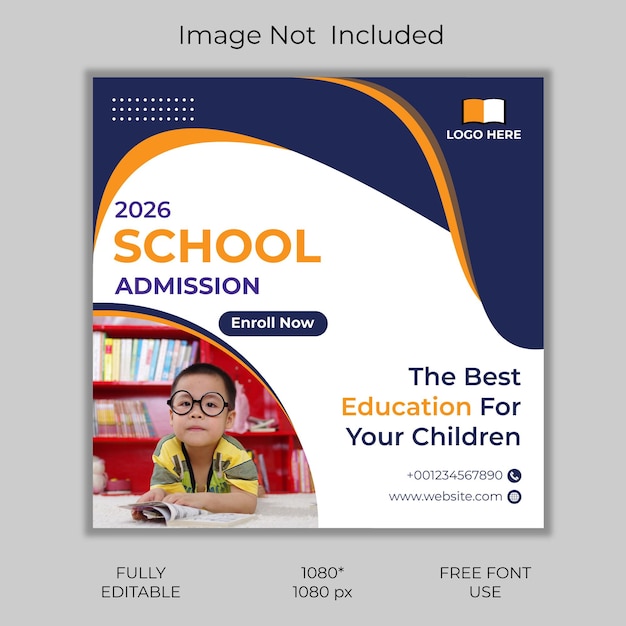 AI school admission social media post template