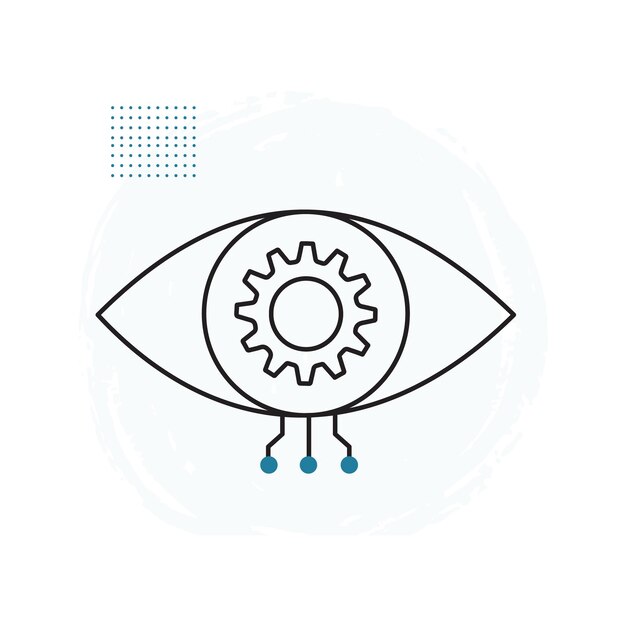 AI Smart Eye voor beeldverwerking Vector Icon Design computervisie deep learning objectdetectie