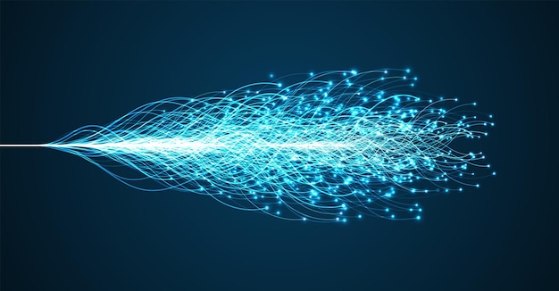 Ai-technologie Concept van kunstmatige intelligentie Blauwe en stippen lijnen