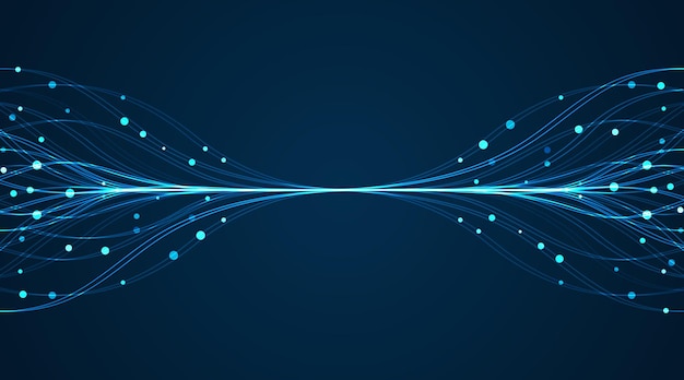 Ai-technologie Concept van kunstmatige intelligentie Blauwe en stippen lijnen