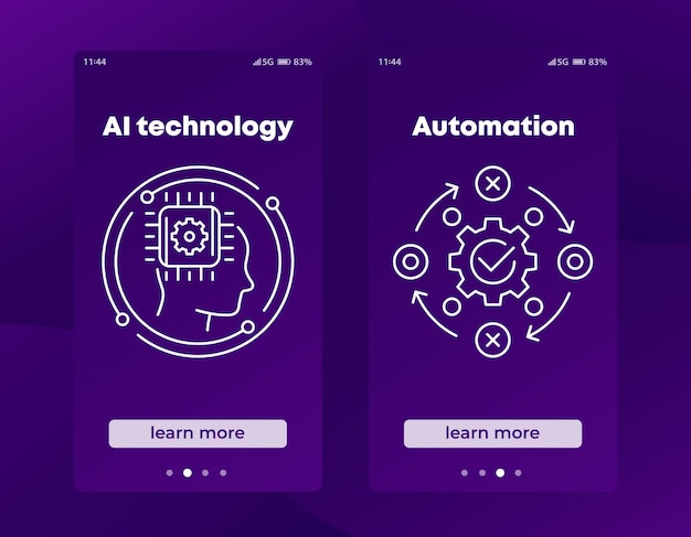 Баннеры, посвященные технологиям искусственного интеллекта и автоматизации