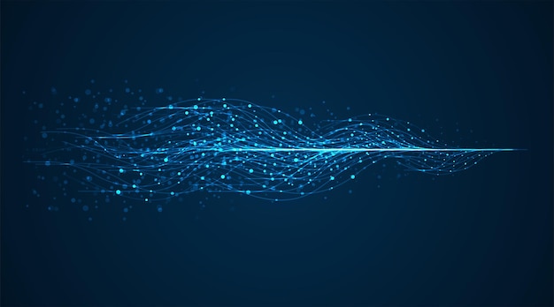 AI テクノロジー 人工知能の概念 青と点線 デジタル コミュニケーション サイエンス ネットワーク
