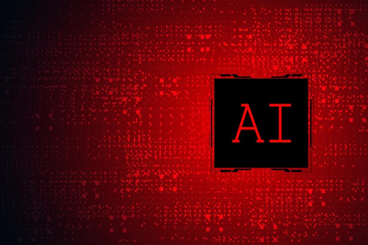 Vector ai technology futuristic red cyber image