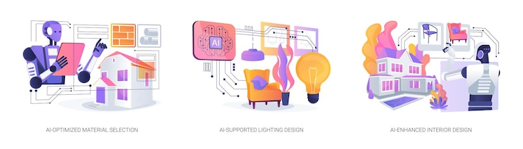 Vector ai tools in architecture and design abstract concept vector illustration set aioptimized material