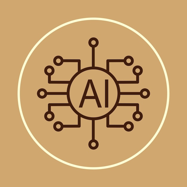 AI trendy icoon subtiele mooie vector illustratie kleurrijke abstracte kunstwerken