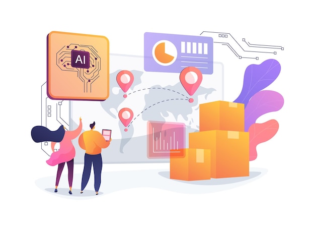 AI-voorspelling voor een efficiënte toeleveringsketen abstract concept vector illustratie