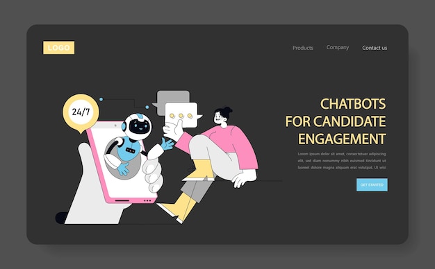 Ai wervingsconcept een interactieve chatbot die een potentiële kandidaat helpt bij een gestroomlijnde werving