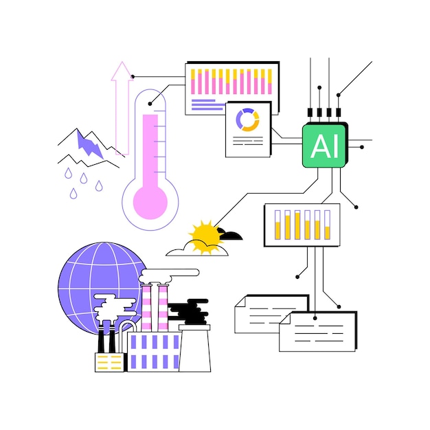 AIA-geanalyseerde abstracte conceptvectorillustratie van klimaatverandering