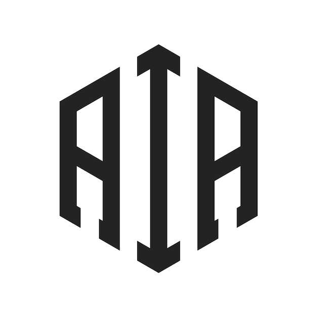 AIA Logo Design Initial Letter AIA Monogram Logo using Hexagon shape