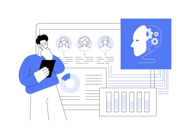 Vector aianalyzed user behavior abstract concept vector illustration