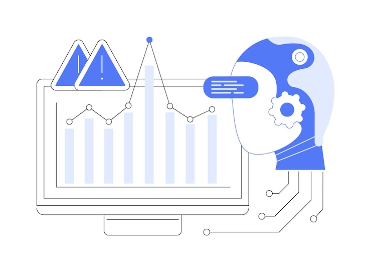 Vector aianomaly detection abstract concept vector illustration data analysis detect and flag unusual data