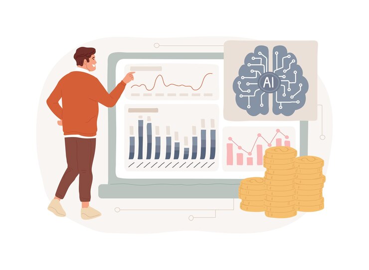 Vector aibacked automated bookkeeping abstract concept vector illustration