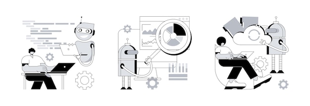 Aibased 소프트웨어 추상 개념 벡터 일러스트