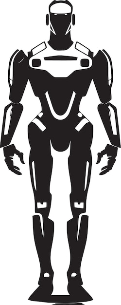 Vector aiconstruct advanced symbol techdroid humanoid robot emblem