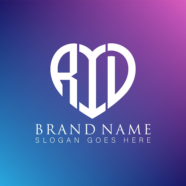 Vector aid unique abstract geometric monogram love shape vector logo design