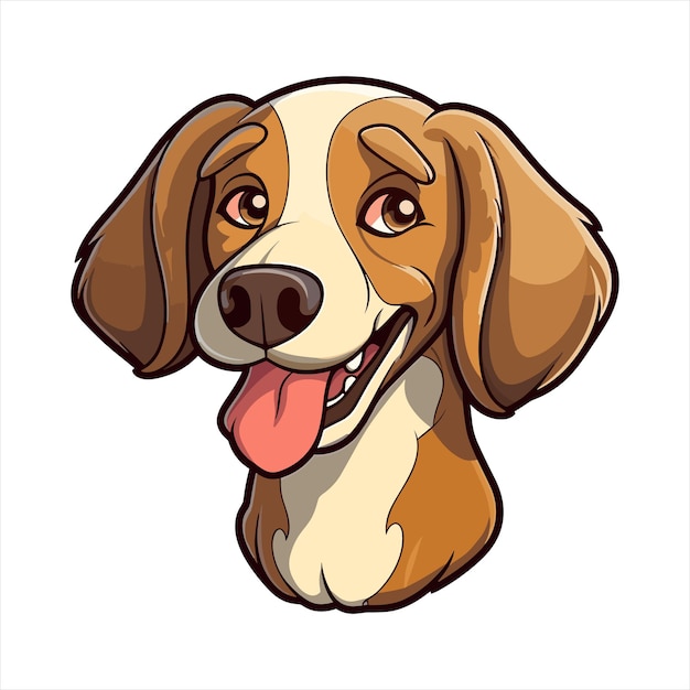 Aidi hondenras Leuke cartoon Kawaii personage Dier huisdier geïsoleerde sticker illustratie