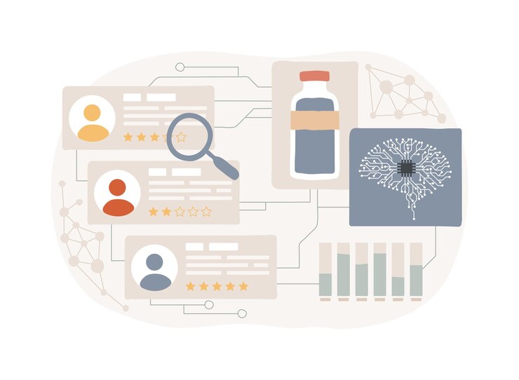 Vector aidriven market research abstract concept vector illustration