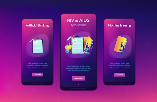 Vector aids app interface template.