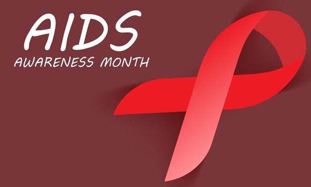 Aids awareness month background banner card poster template Vector illustration