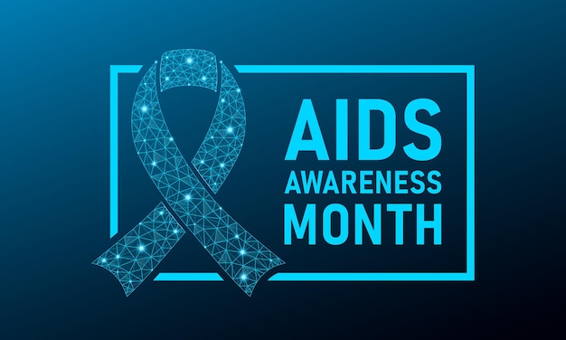 Vector aids awareness month good for aids awareness month celebration low poly style design