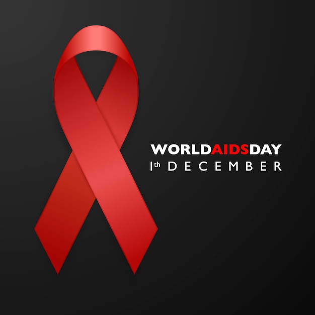 Aids Awareness Red Ribbon. Aids Day concept.