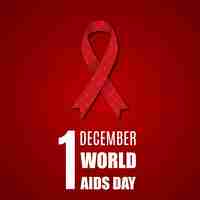 Vector aids day red ribbon