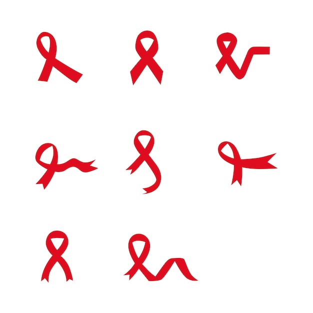 Aids hiv day icon set or symbol design