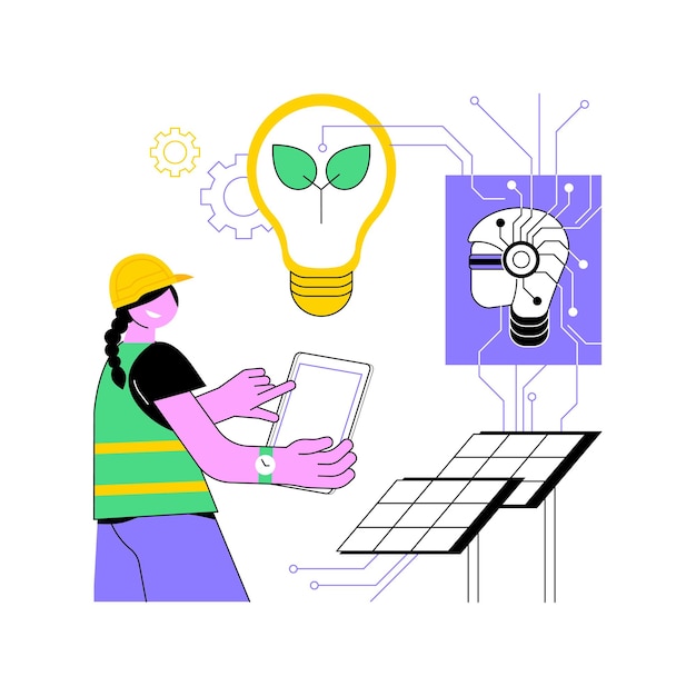 Aienhanced energy efficiency consulting abstract concept vector illustration energy energyefficient