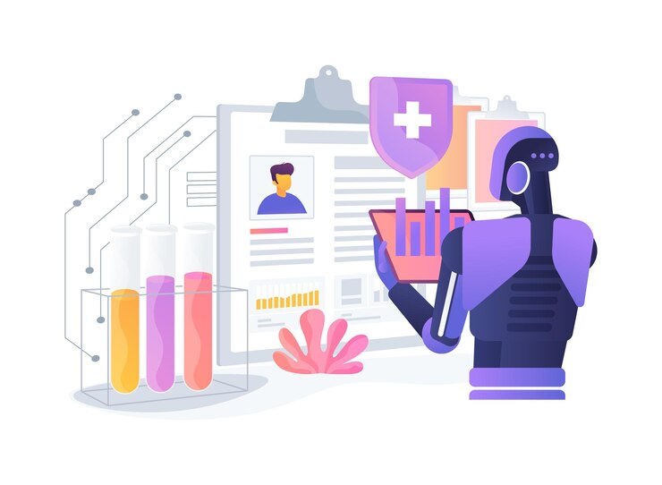 Vector aienhanced health and wellness programs abstract concept vector illustration