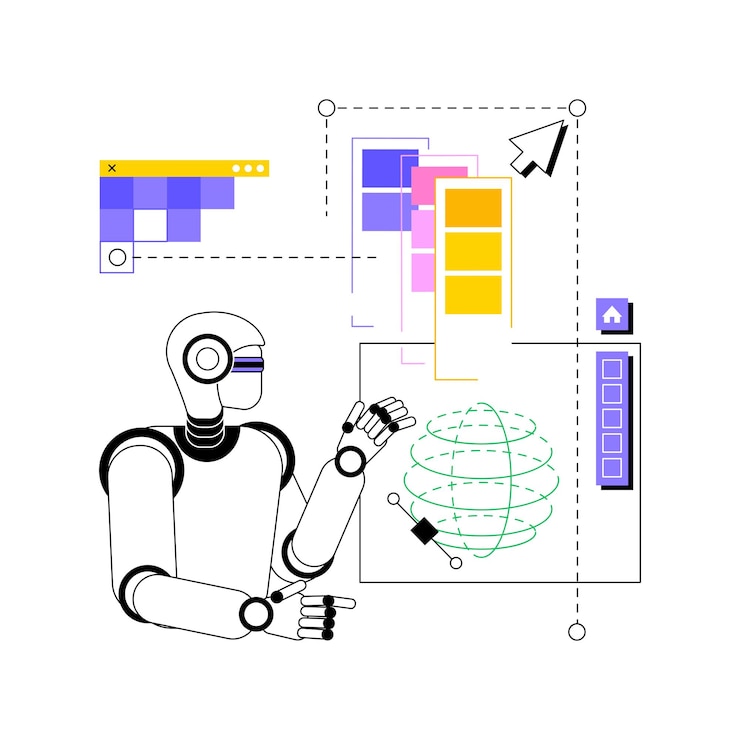 Vector aienhanced product design abstract concept vector illustration