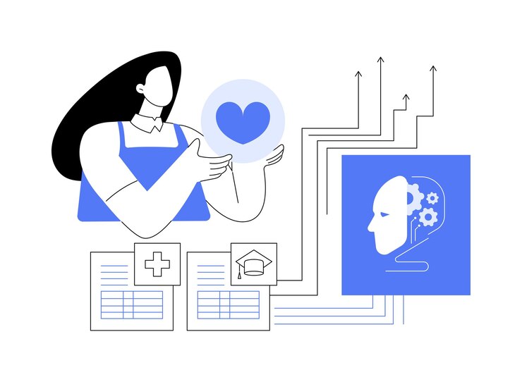 Vector aienhanced social services abstract concept vector illustration