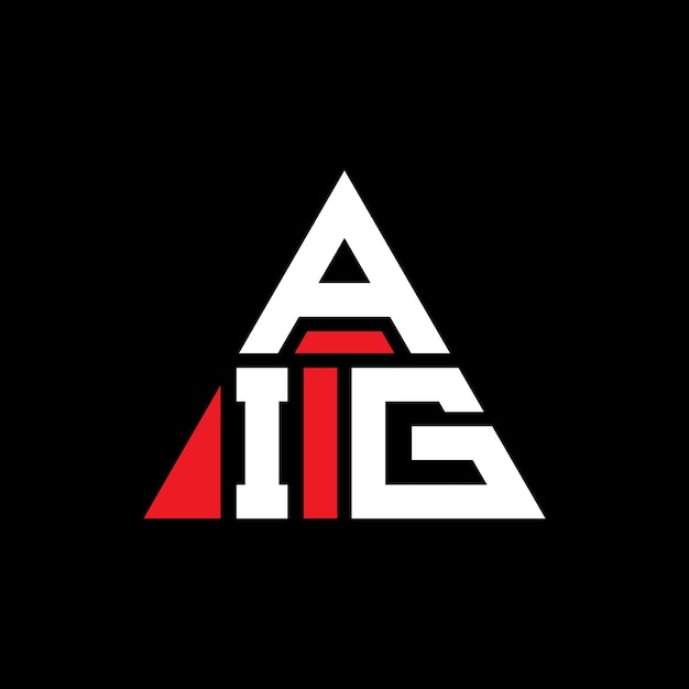 벡터 삼각형 모양의 aig 삼각형 로고 디자인 모노그램 aig 세각형 터 로고 템플릿과 빨간색 aig 삼角형 로고 간단하고 우아하고 고급스러운 로고