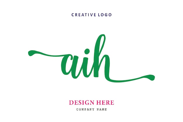 AIH lettering logo is simple easy to understand and authoritative