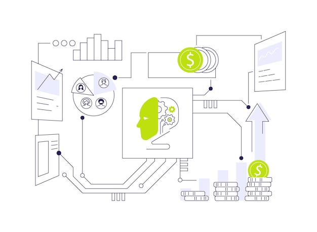 Иллюстрация абстрактного концептуального вектора AIInformed Customer Insights for Sales