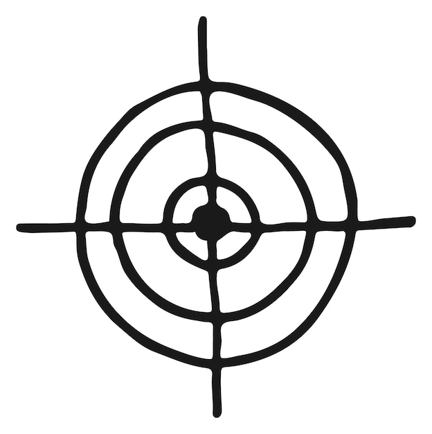 Aim doodle icon Target symbol Goal sketch