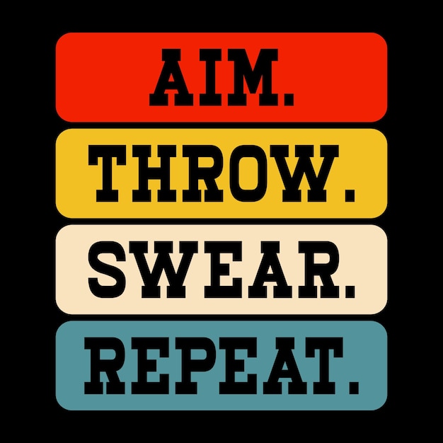 Aim Throw Swear Repeat Grappige Cornhole Speler Retro Vintage Cornhole T-shirt Design