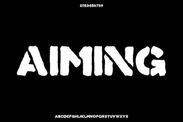 Aiming War Creatieve Vector Action Display Alfabet Font Design Vector Illustratie